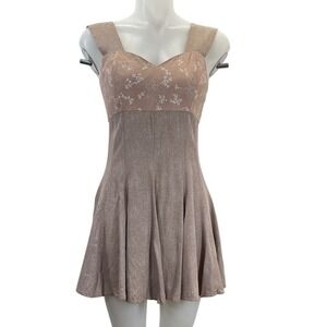 Vintage 90s Alyn Paige Fit Flare Mini Sun Dress Cottage Romantic Whimsy Size 7/8